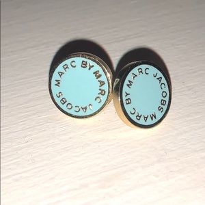 Marc Jacobs Logo earrings: turquoise/gold color
